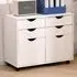 2 Door 4 Drawer Under Desk Storage Cabinet - White