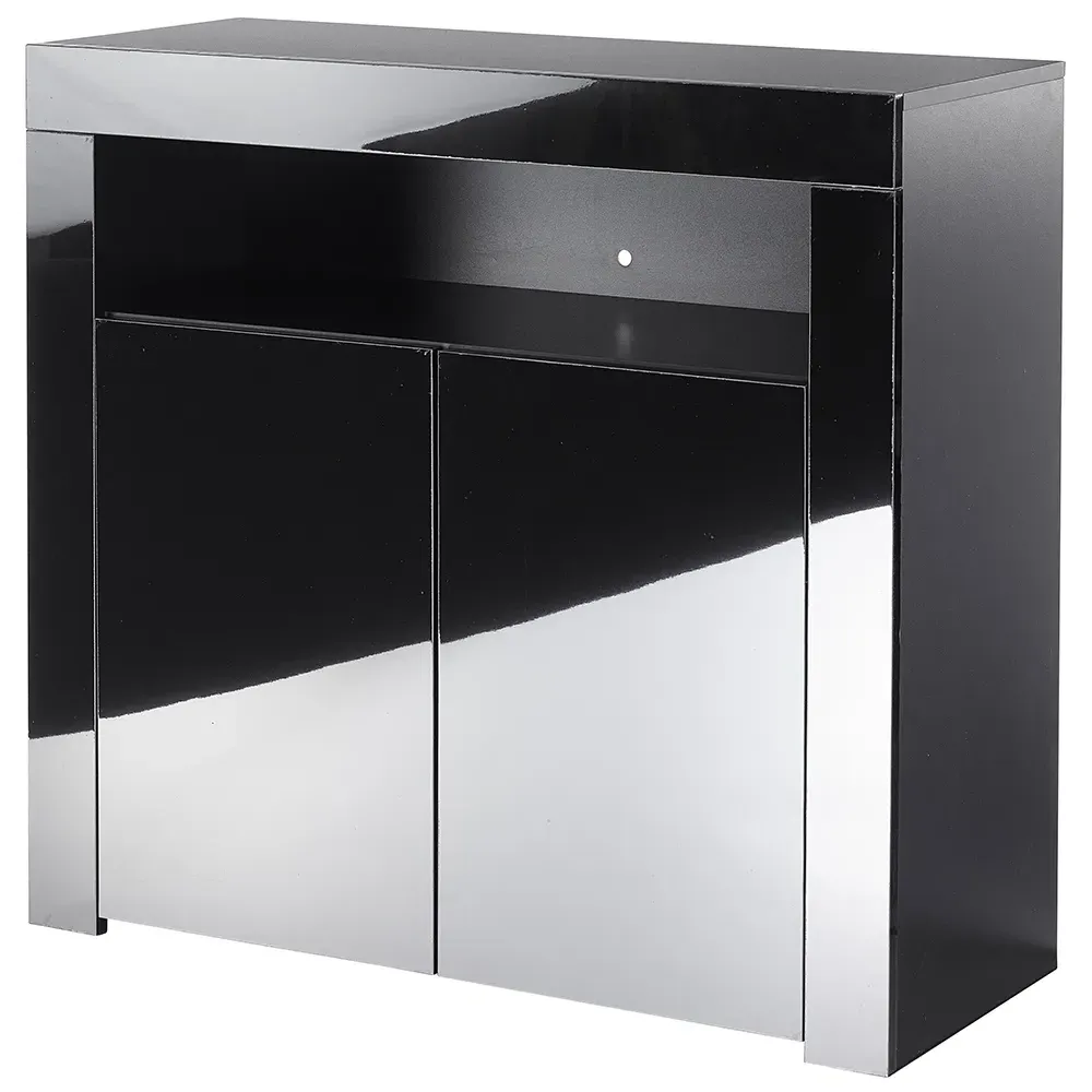 2 Door Buffet Cabinet with LED - Black
