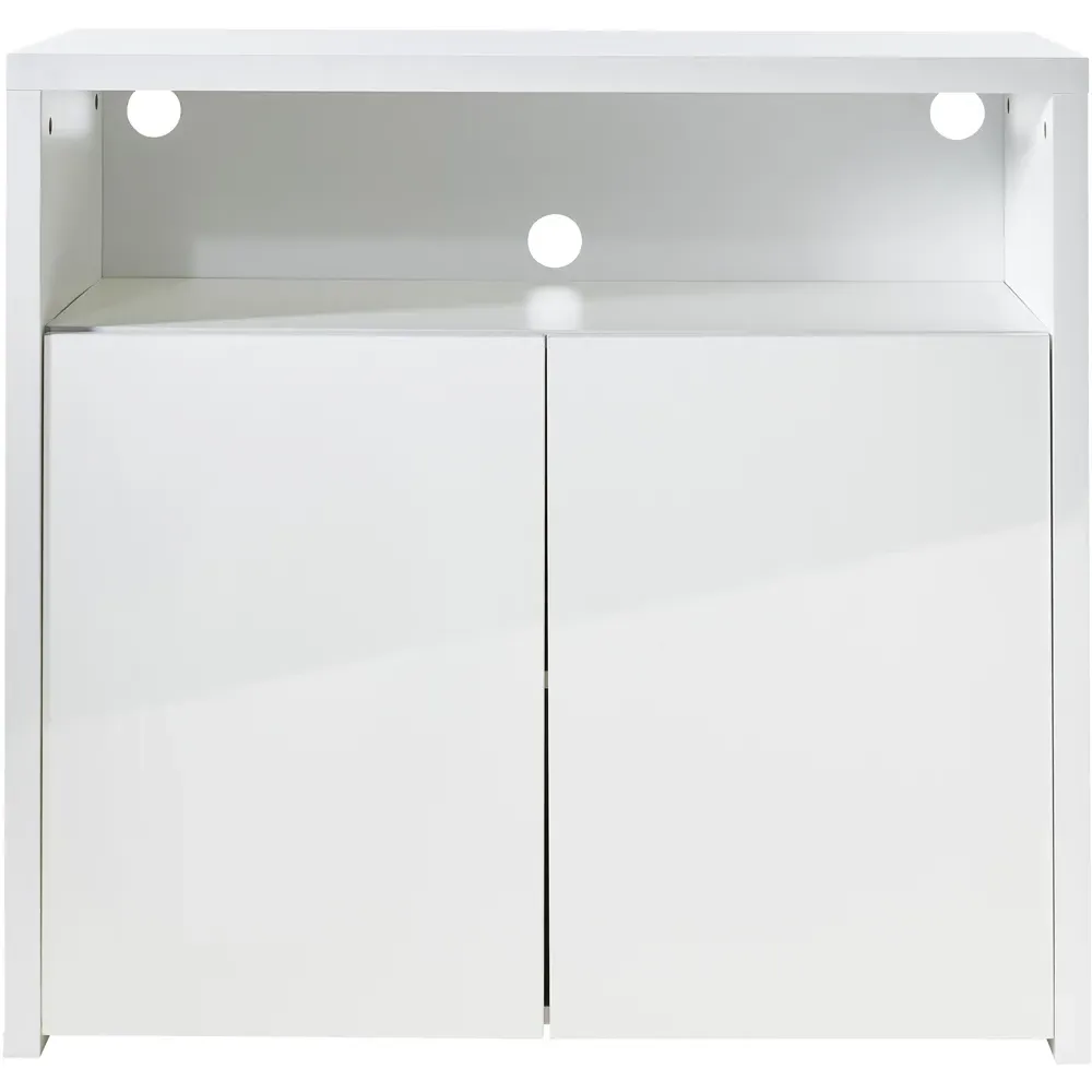 2 Door Buffet Cabinet with LED - White