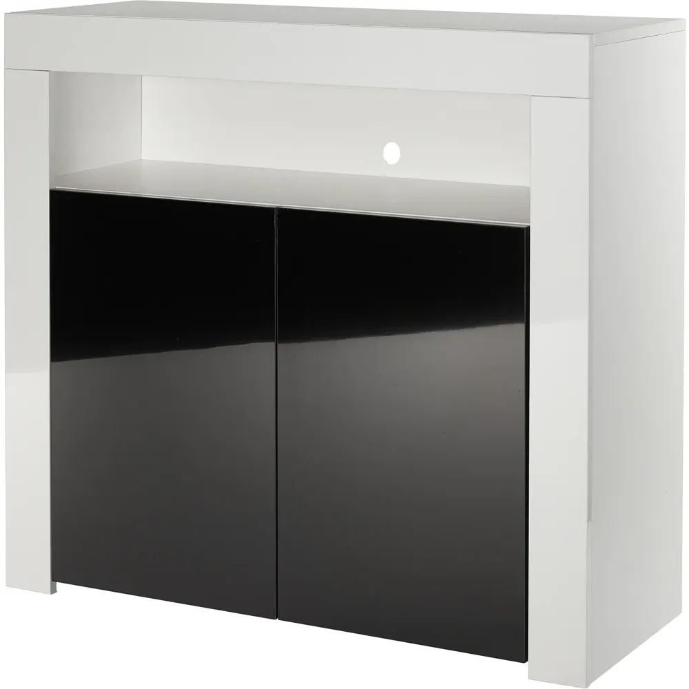 2 Door Buffet Cabinet with LED - White, Black