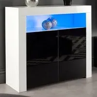 2 Door Buffet Cabinet with LED - White, Black