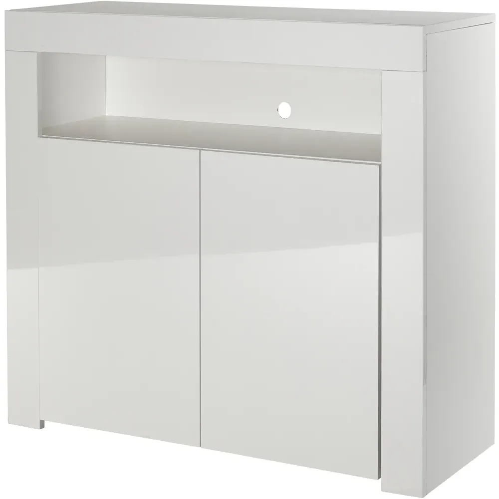 2 Door Buffet Cabinet with LED - White
