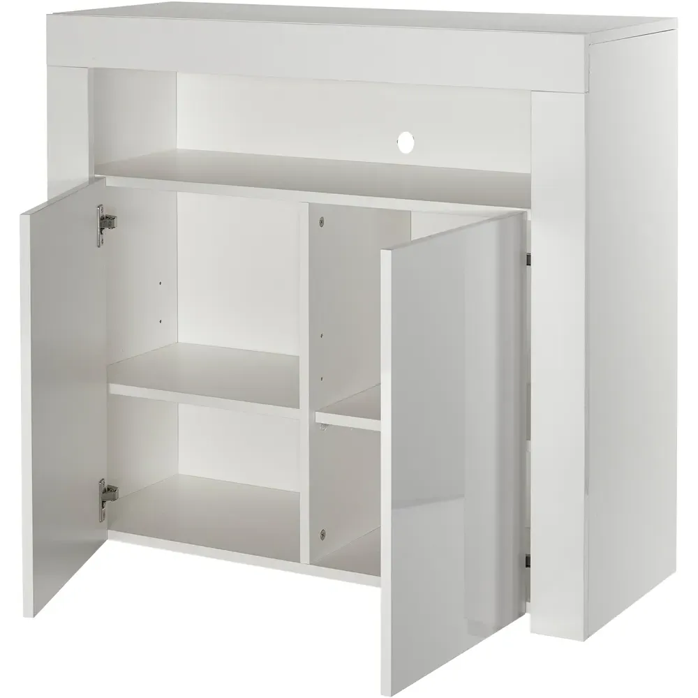 2 Door Buffet Cabinet with LED - White