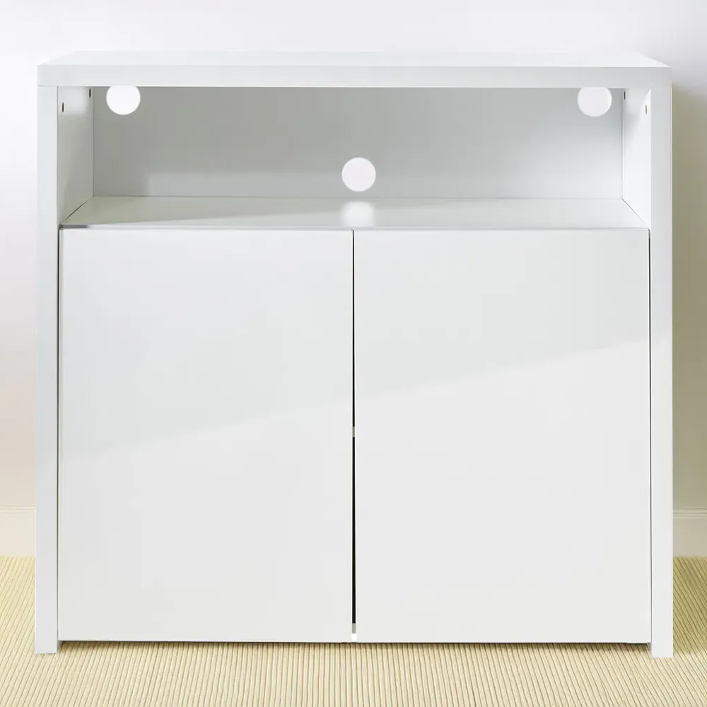 2 Door Buffet Cabinet with LED - White