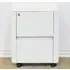 2 Drawer Mobile Pedestal Under Desk Storage Cabinet - White, Metal