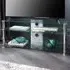 2 Shelf Corner TV Unit - Clear Glass