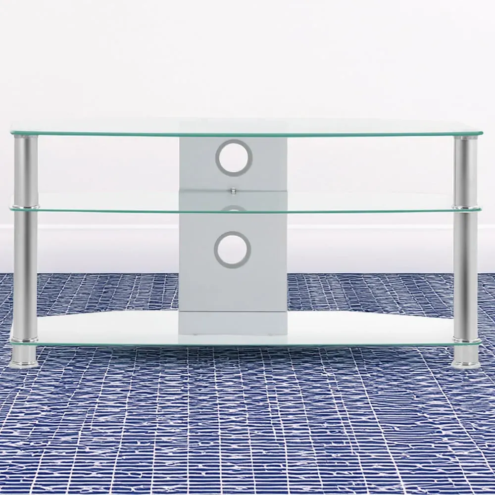 2 Shelf Corner TV Unit - Clear Glass image