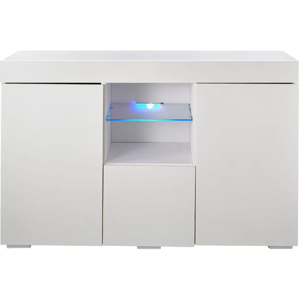 3 Door Buffet Cabinet with LED - White