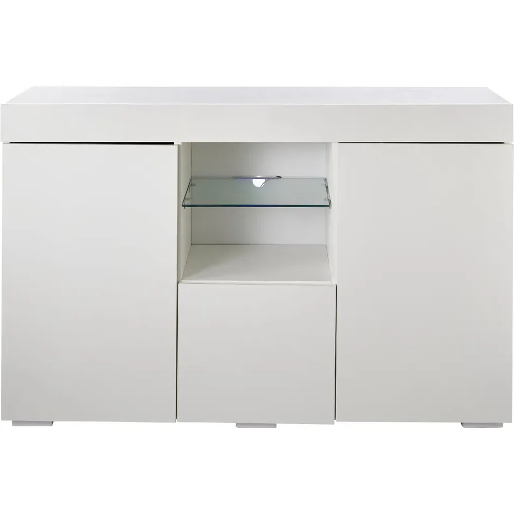 3 Door Buffet Cabinet with LED - White