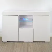 3 Door Buffet Cabinet with LED - White