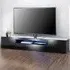 3 Door TV Unit with Storage - Black