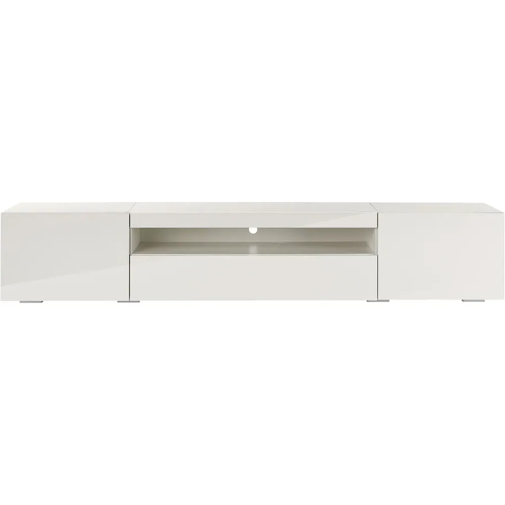 3 Door TV Unit with Storage - White