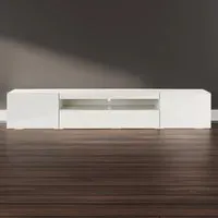 3 Door TV Unit with Storage - White