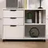 3 Drawer 2 Shelf Under Desk Storage Cabinet - White