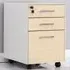 3 Drawer Mobile Pedestal Under Desk Storage Cabinet - White, Beech