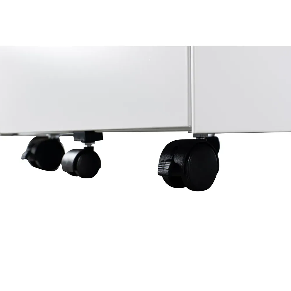 3 Drawer Mobile Pedestal Under Desk Storage Cabinet - White, Metal