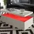 Rectangle Coffee Table with LED Lights - White