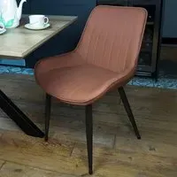 Set of 2 Bucket Style Dining Chairs - Tan, Fabric