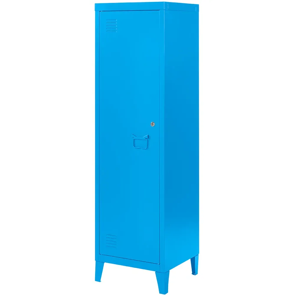 Single Door Locker Cabinet with Lock - Blue, Metal