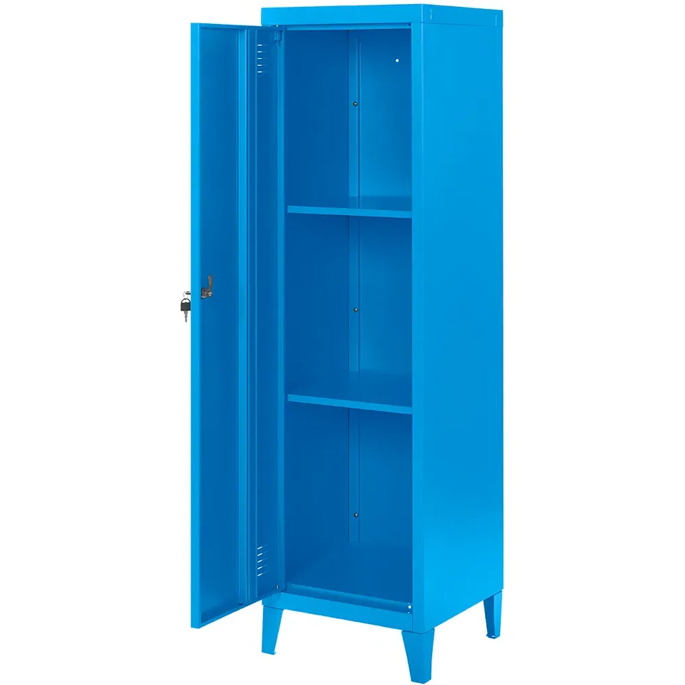 Single Door Locker Cabinet with Lock - Blue, Metal