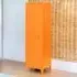 Single Door Locker Cabinet with Lock - Orange, Metal