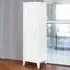 Single Door Locker Cabinet with Lock - White, Metal