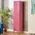 Single Door Tall Locker Cabinet with Lock - Pink, Metal