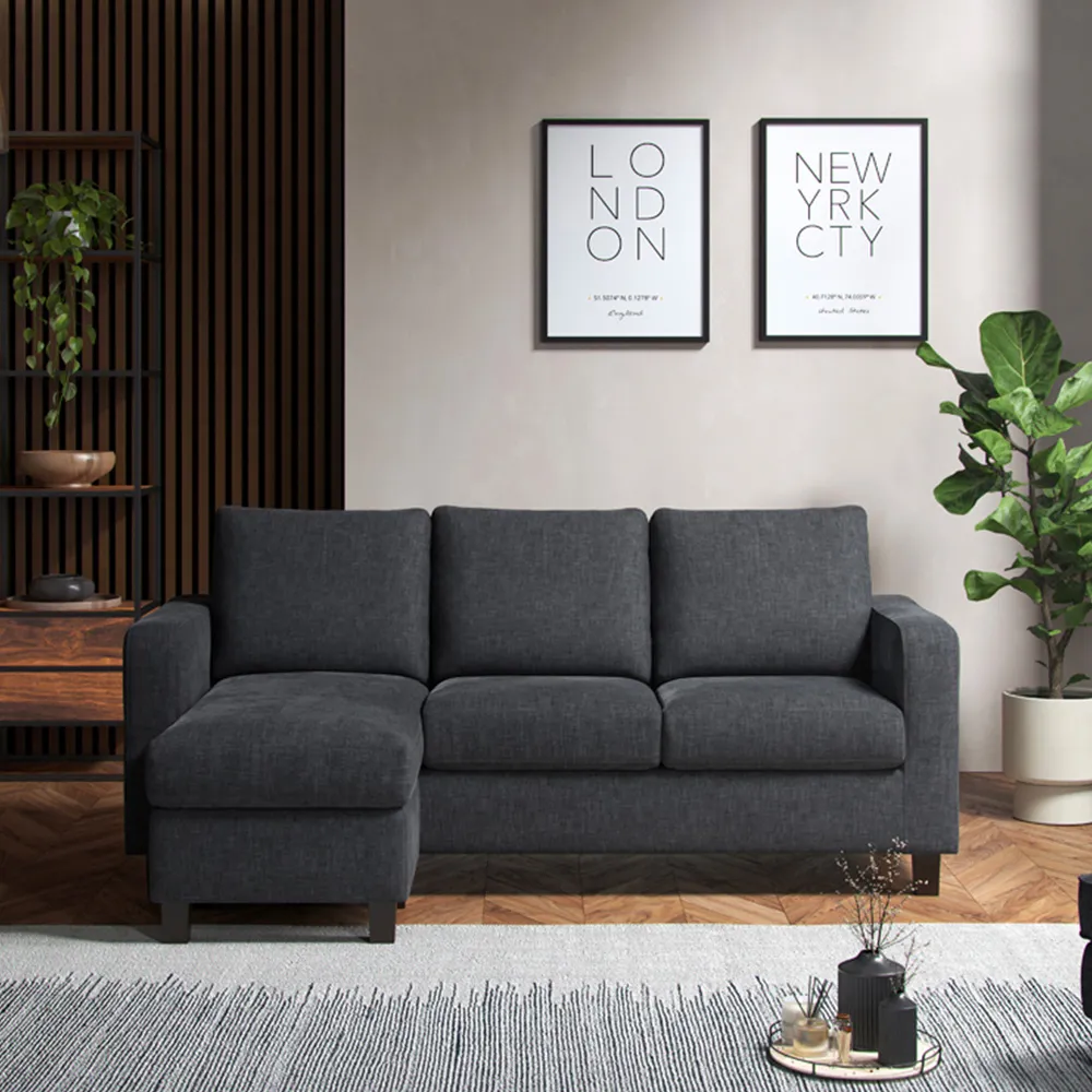 3-Seater Reversible Chaise Sofa - Grey