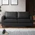 3-Seater Sofa - Black, PU Leather