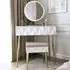 CARME 2 Drawer Dressing Table Set with LED Mirror - White, Gold