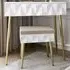 CARME Dressing Table with Padded Stool - White, Gold