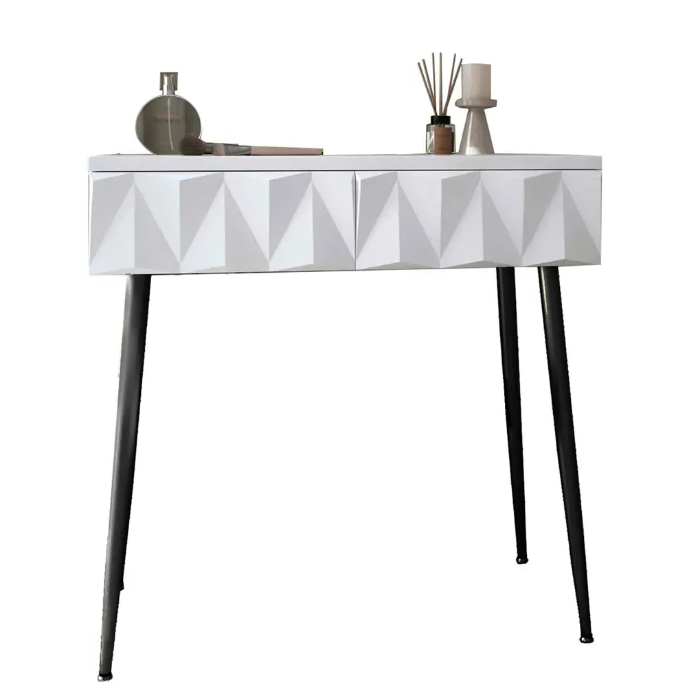 CARME Home Dressing Table with Storage - White