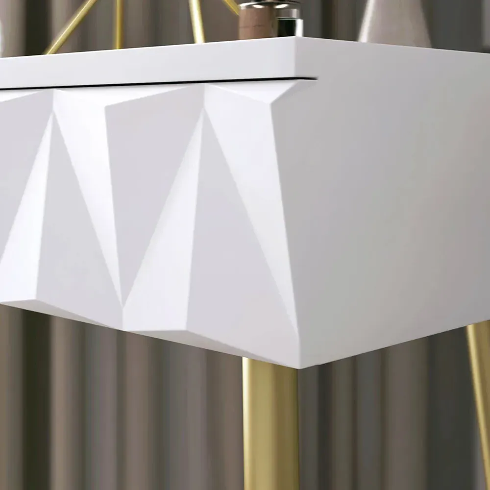 CARME Home Dressing Table with Storage - White