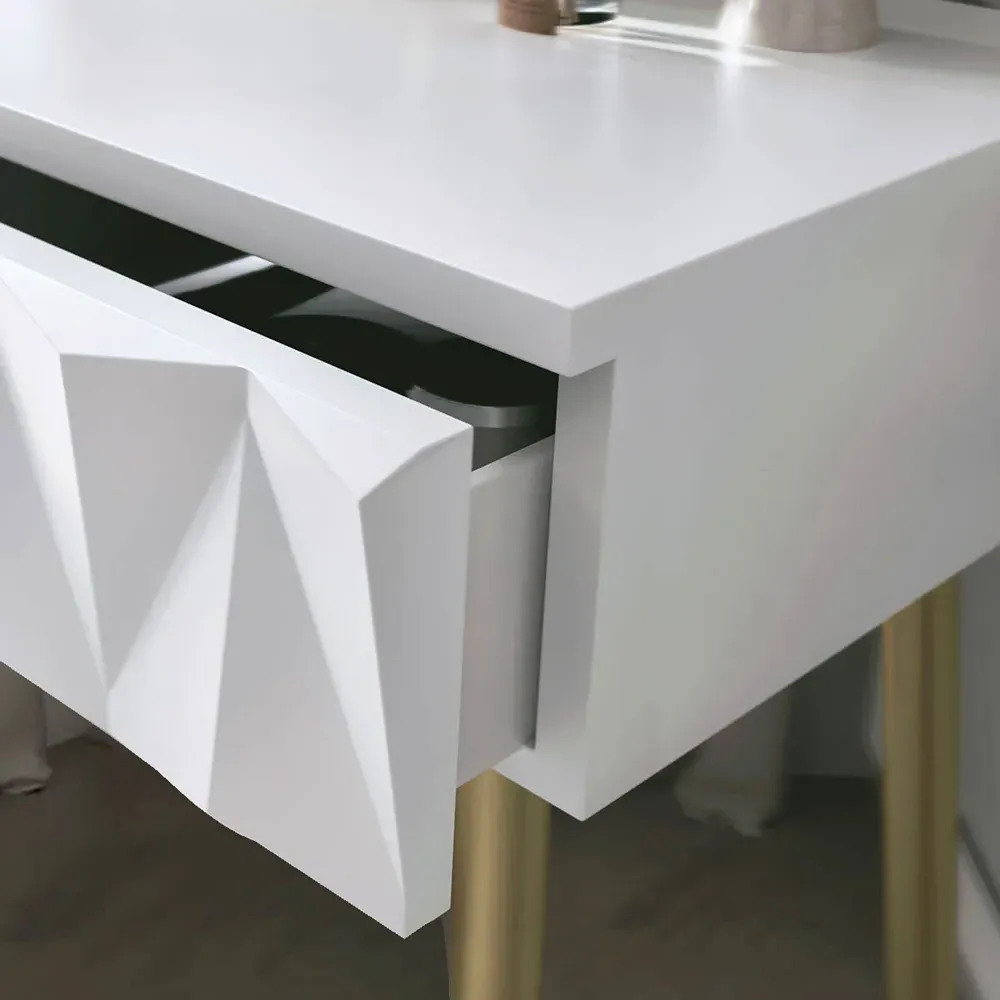 CARME Home Dressing Table with Storage - White