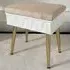 CARME Home Padded Storage Stool - White, Velvet
