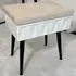 CARME Home Padded Storage Stool - White, Velvet