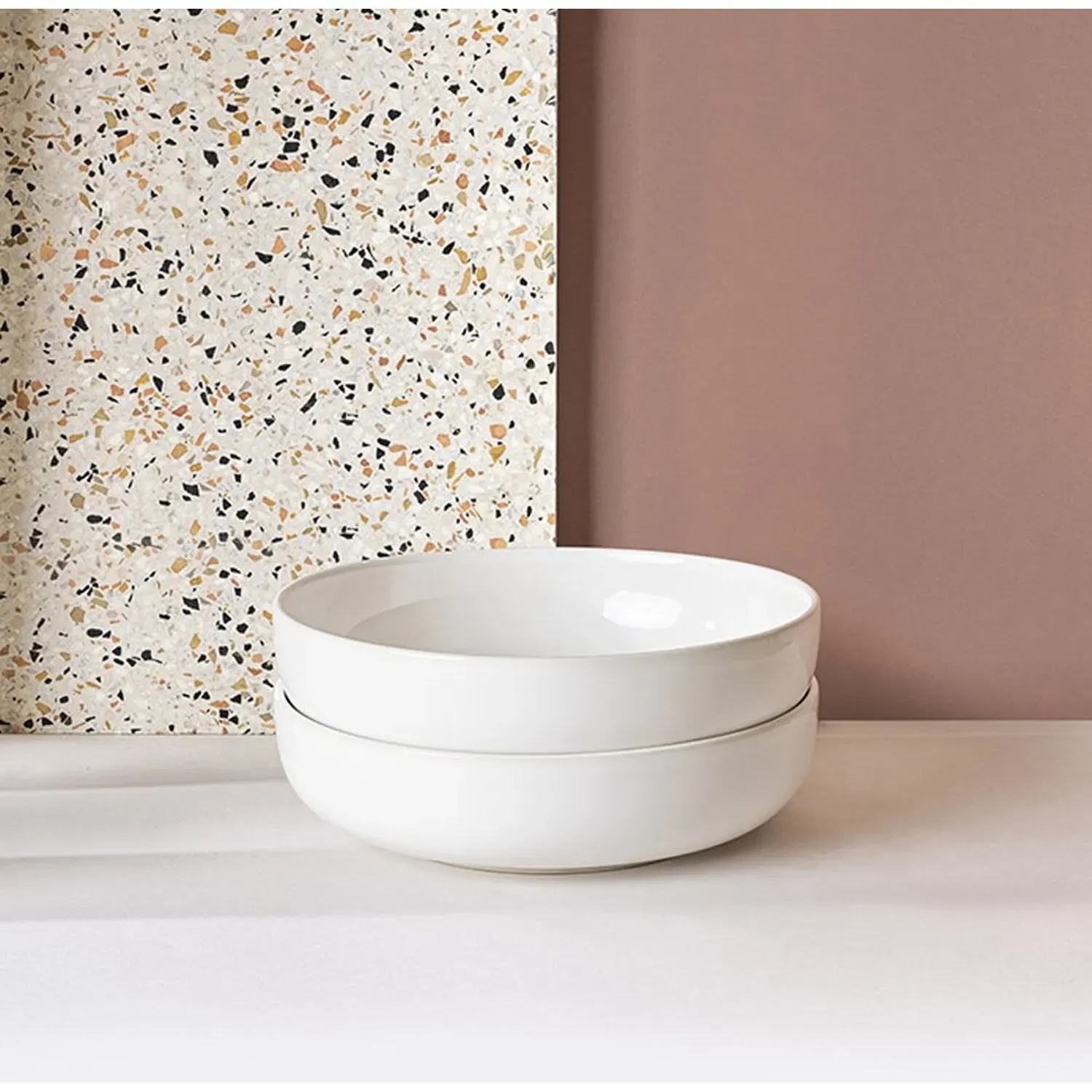 Set of 2 Pasta Bowls - White