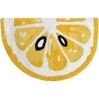 Half Circle Lemon Slice Non Slip Bath Mat - Yellow