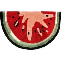 Half Circle Watermelon Slice Non Slip Bath Mat - Red
