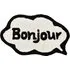 Speech Bubble Bonjour Slogan Non Slip Bath Mat - Cream