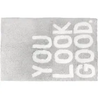 You Look Good Slogan Bath Mat - Grey
