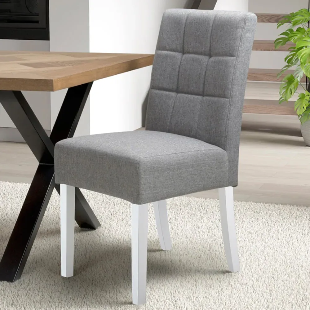 Set of 2 Dining Chairs - Silver Grey, Linen Effect image