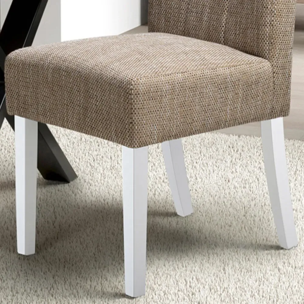 Set of 2 Tweed Oatmeal Dining Chair - Cream