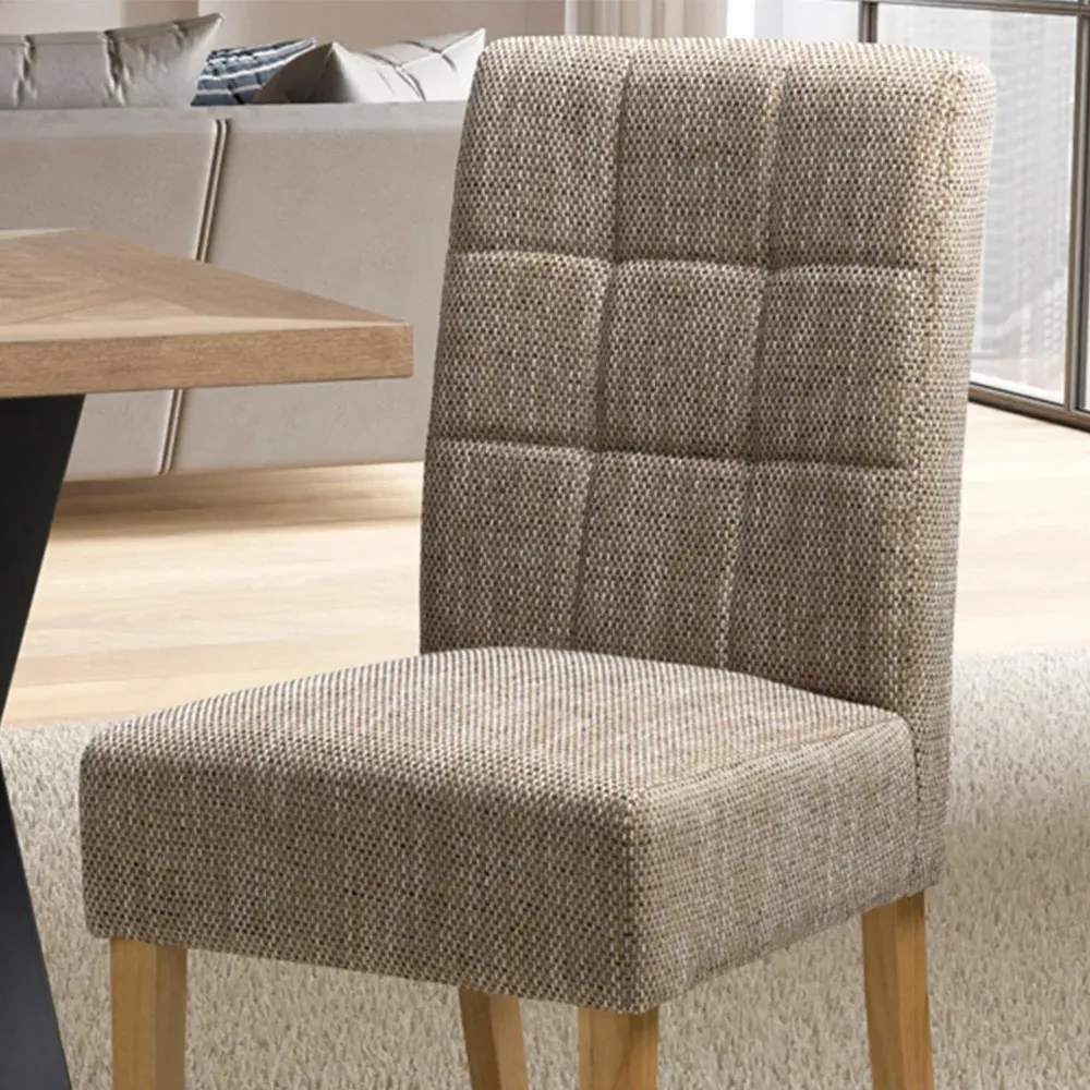 Set of 2 Tweed Oatmeal Dining Chair - Cream