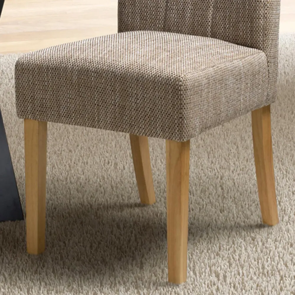 Set of 2 Tweed Oatmeal Dining Chair - Cream