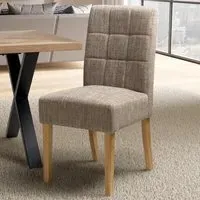 Set of 2 Tweed Oatmeal Dining Chair - Cream