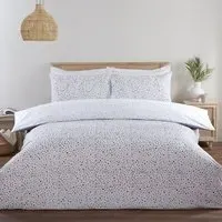 Dotty Double Duvet Set - White, Polyester