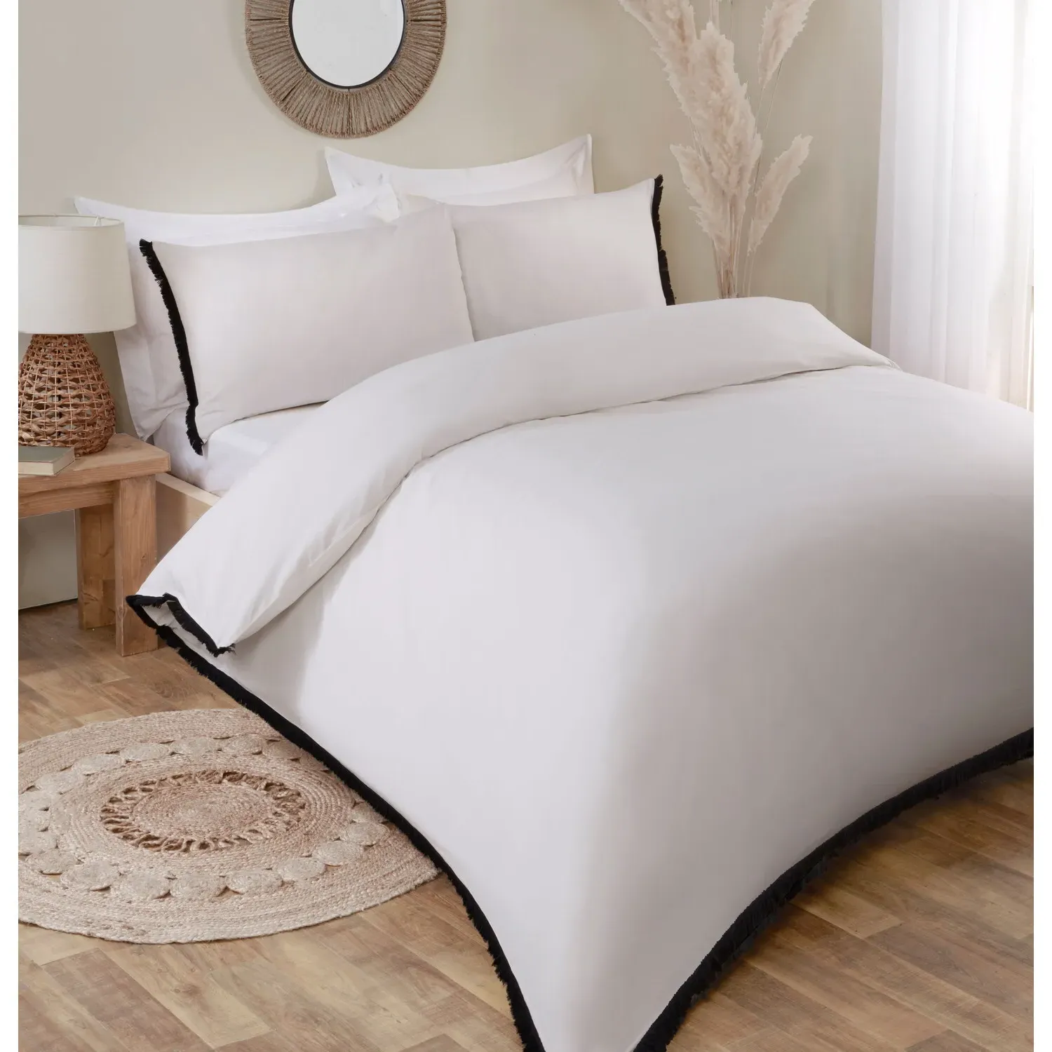 Bohemia Tassel Single Duvet Cover Set - Natural