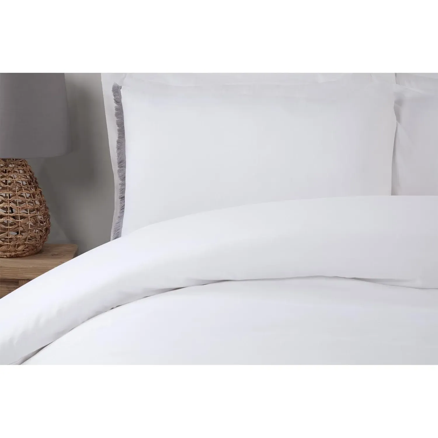 Home Bohemia Tassel Single Duvet Cover Set - White