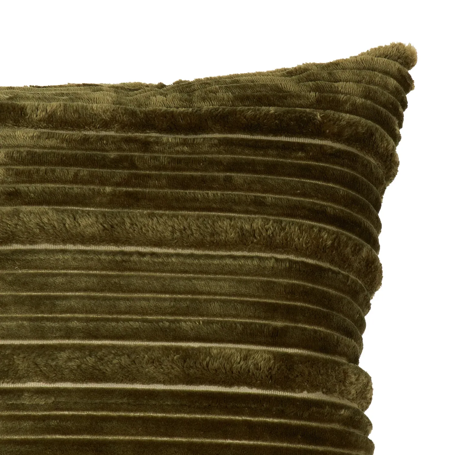 Home Brooklyn Ribbed Cushion - Olive